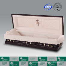 Люкс полный диване американский махагон ларцы гробы для похорон кремации